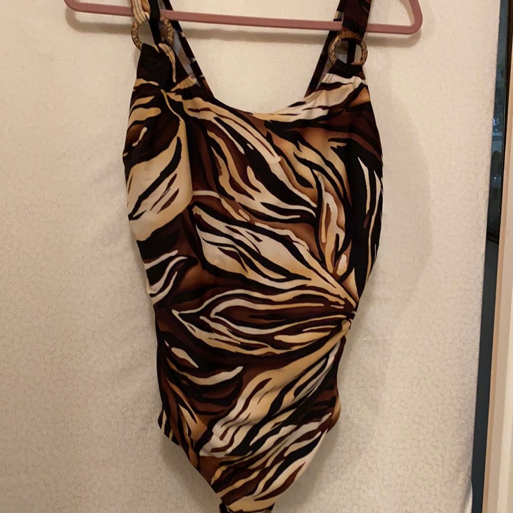 Christina brown one piece bathing suit